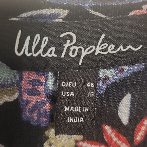 Ulla Popken Black Pink Blue Floral Dress, Size 16 - Picture 8 of 8